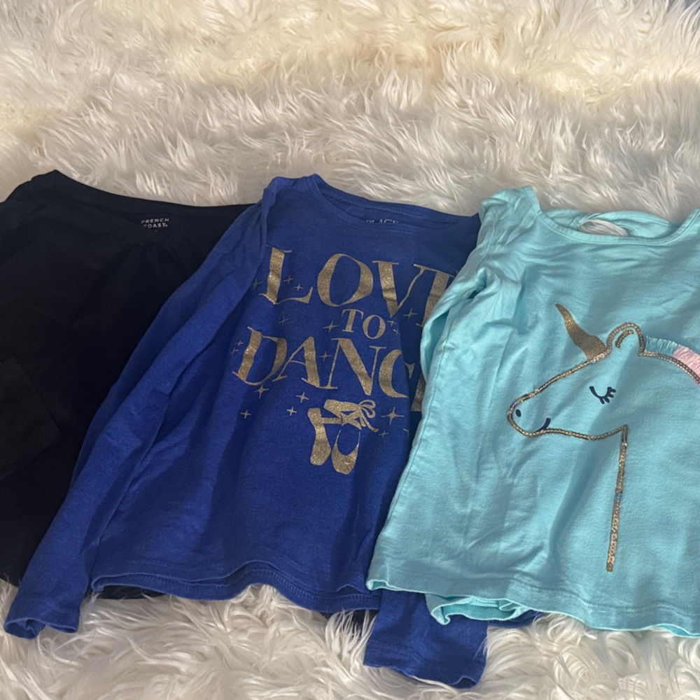 Carter's Kids Long Sleeve Tees - Black, Blue, Light Blue